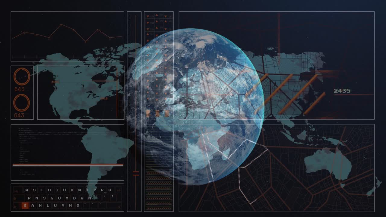 전 세계 데이터 프로세싱의 애니메이션