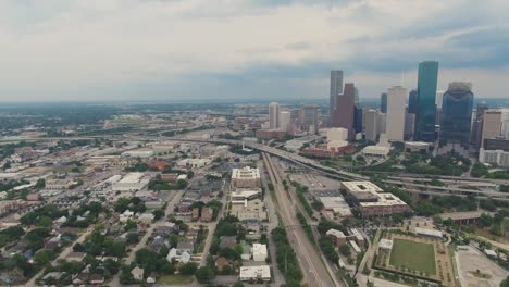 houston texas skyline downtown aerial panorama 2