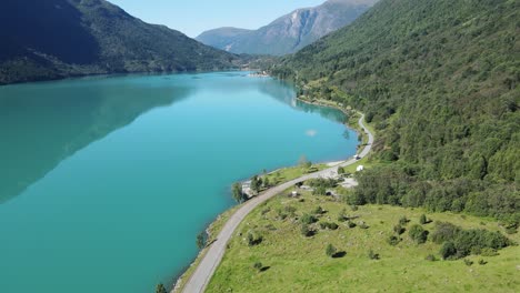 beautiful lovatnet lake in norway