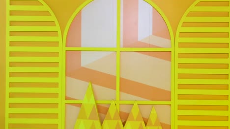 yellow color-themed of christmas window drama background