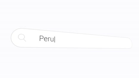 searching peru in computer browser - close up