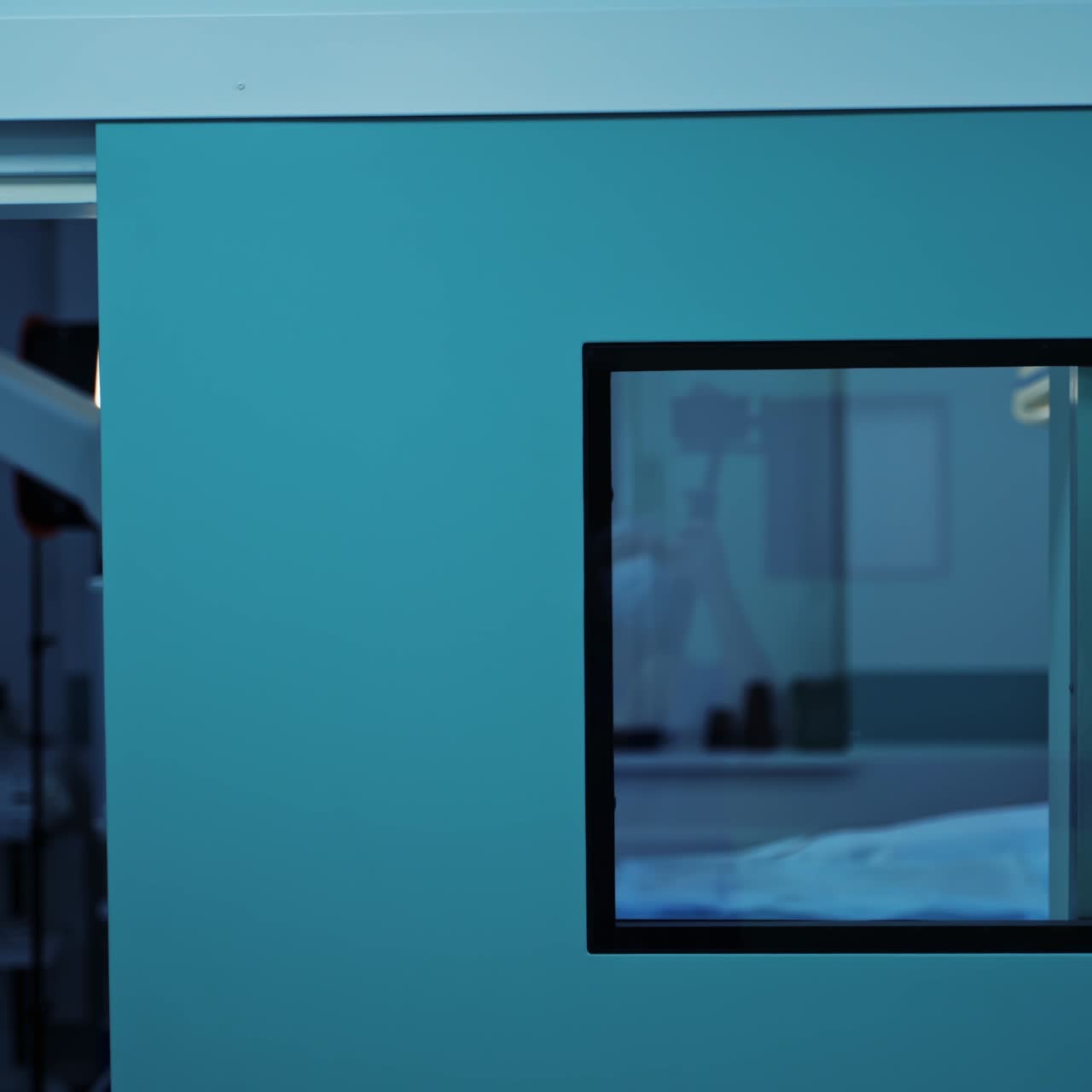 Medical operation in neurosurgery room. Modern clinic with innovative equipment