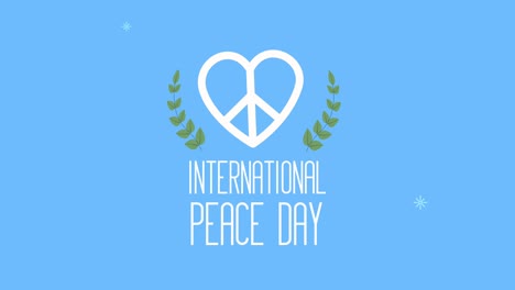 internationale dag van de vrede met hart en krans