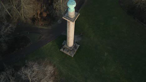 ashridge estate bridgewater monument aerial birdseye view descending national trust woodland attraction