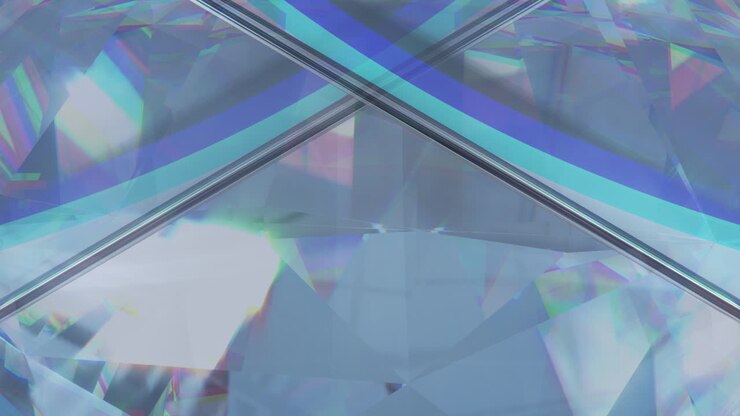 анимация прозрачной блестящей призмы, движущейся над светлыми пятнами