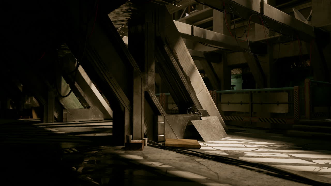 темный и заброшенный футуристический коридор