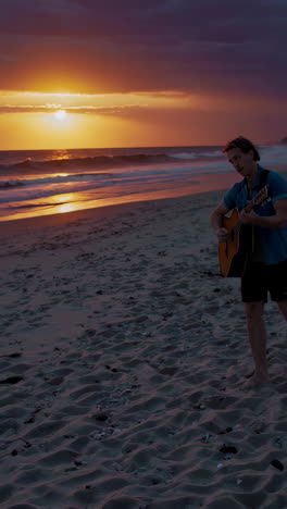 sunset beach guitar performance