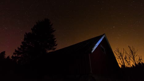 Abandoned-cabin-in-front-of-star-sky