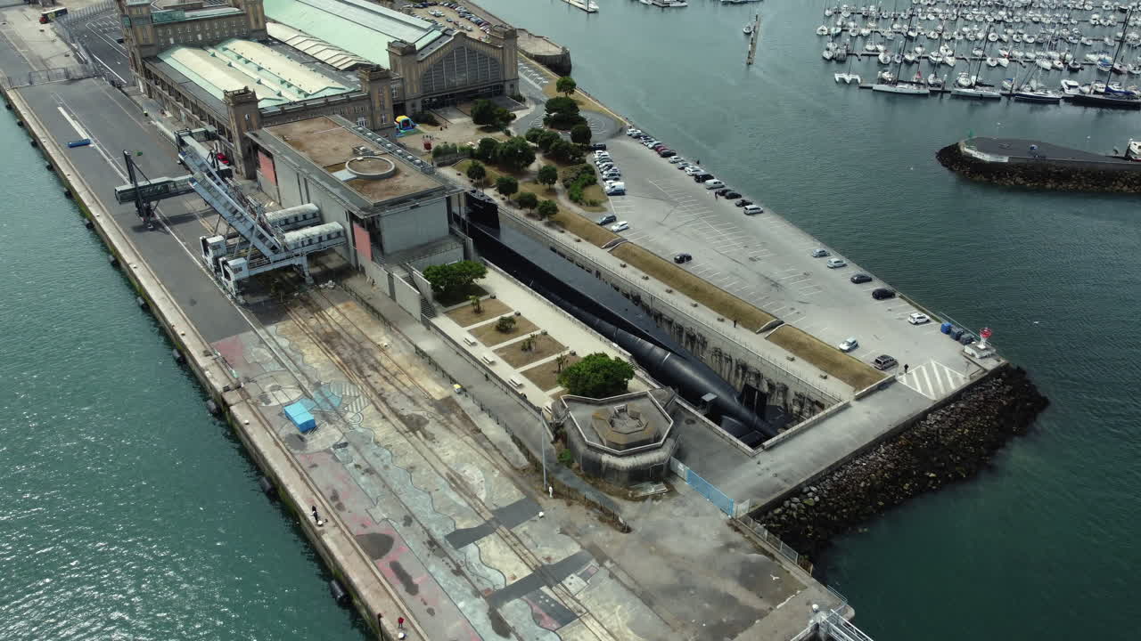 Aerial View of Submarine Museum and Port