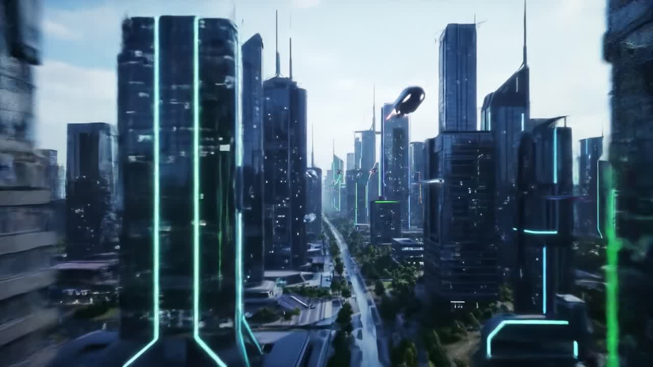 Futuristic Urban Landscape: A Journey Through Sleek Towers and Neon ...