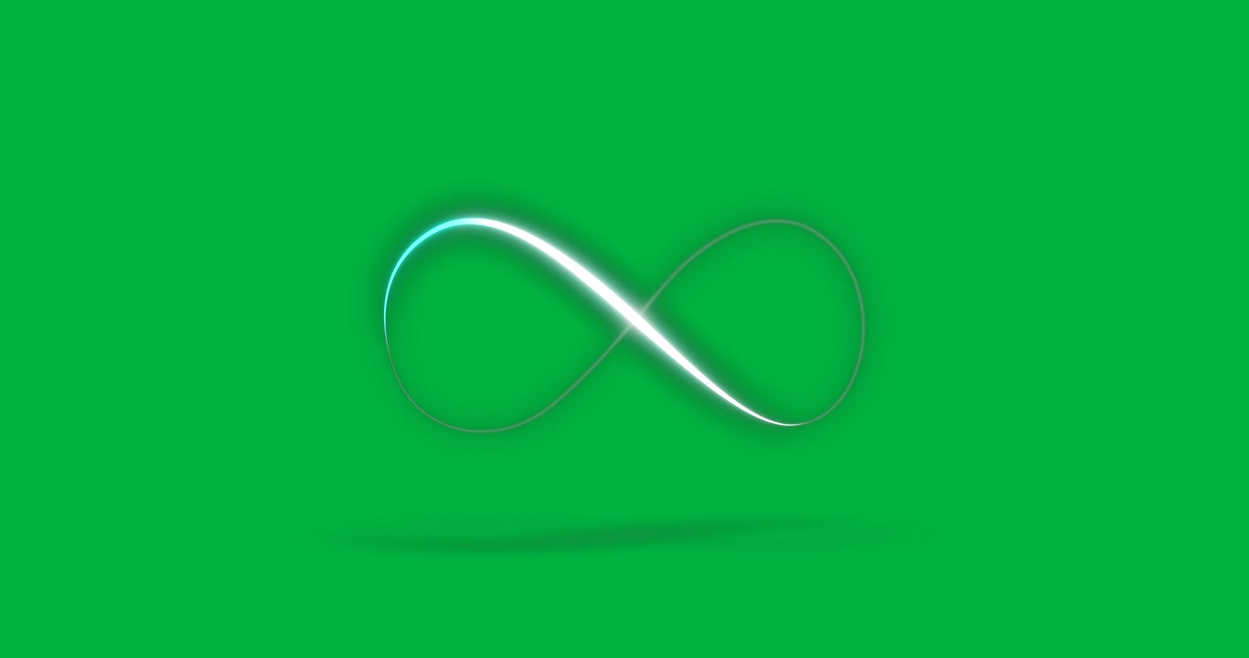 Animation of the sign of infinity on transparent background