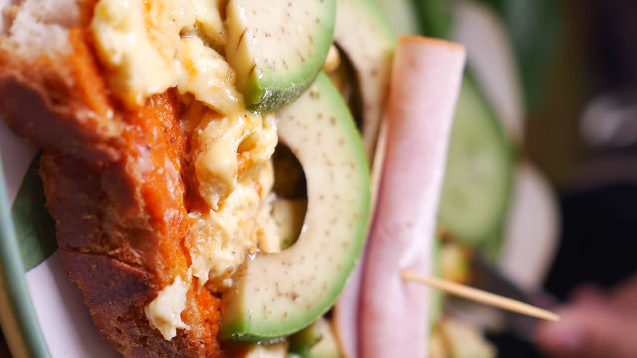 Avocado Toast with Ham and Egg