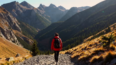 hiking in the mountains