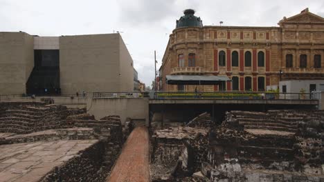 Aztekischer-Mexikanischer-Archäologie-haupttempel,-Der-Den-Göttern-Gewidmet-Ist