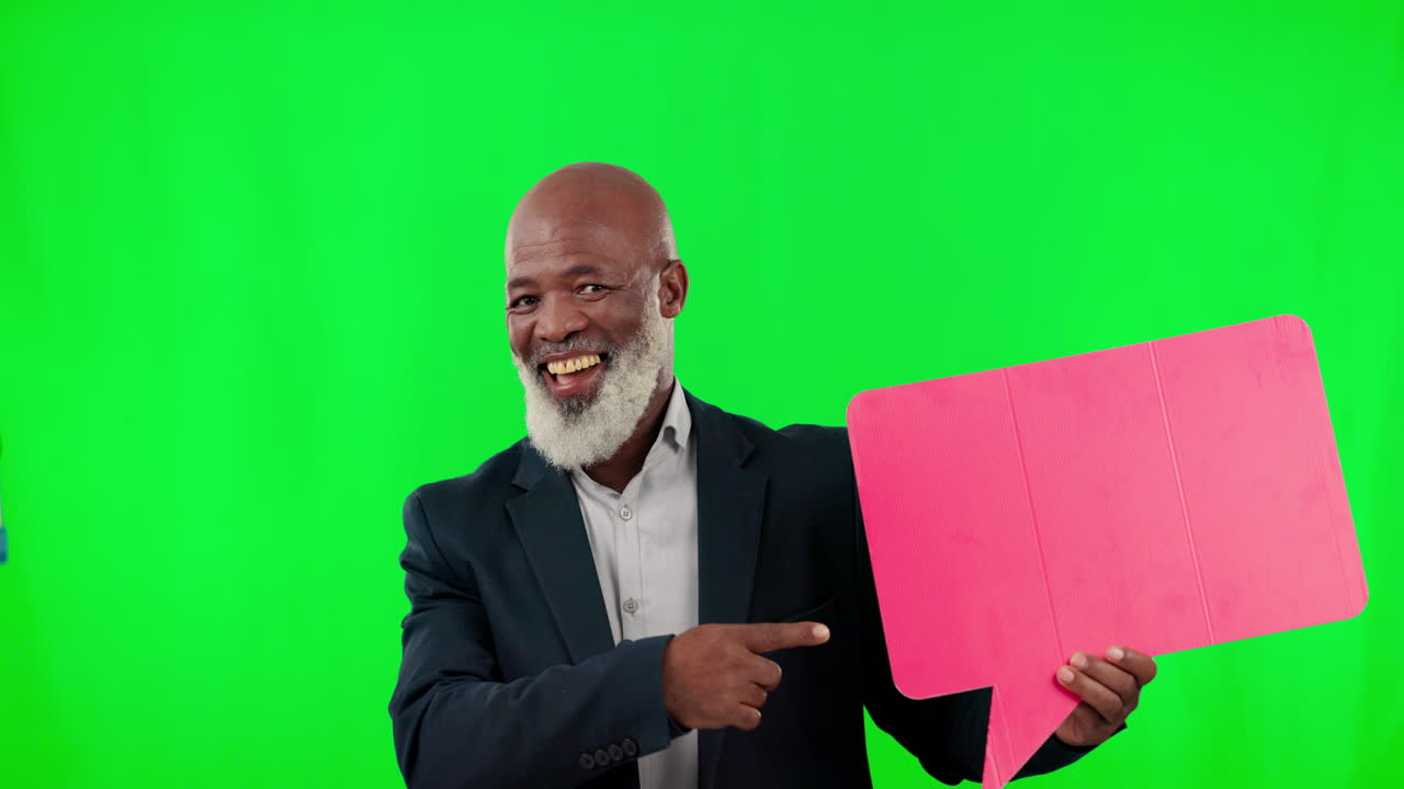Green screen, speech bubble