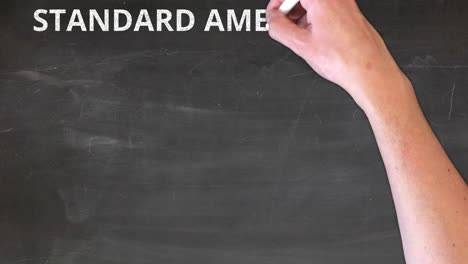 explicador de gráfico circular de dieta estadounidense estándar escrito a mano en la pizarra