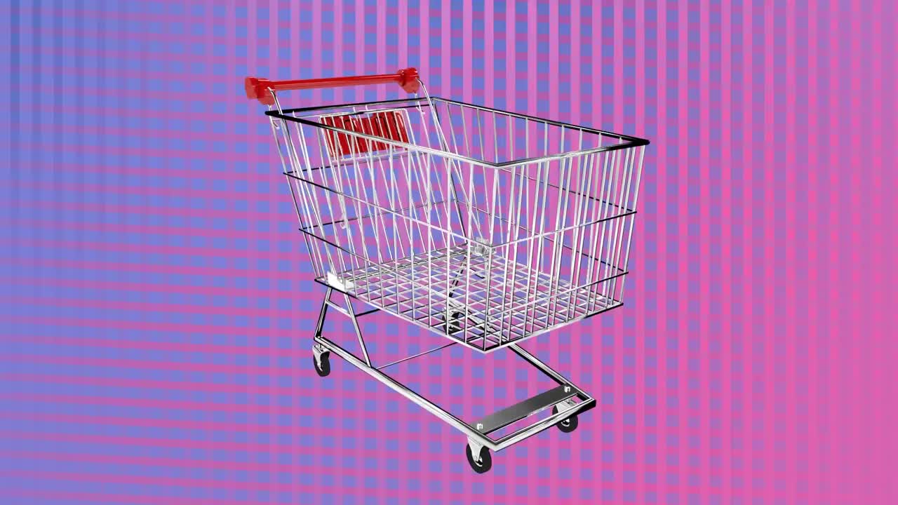 회전 하는 쇼핑 트롤리