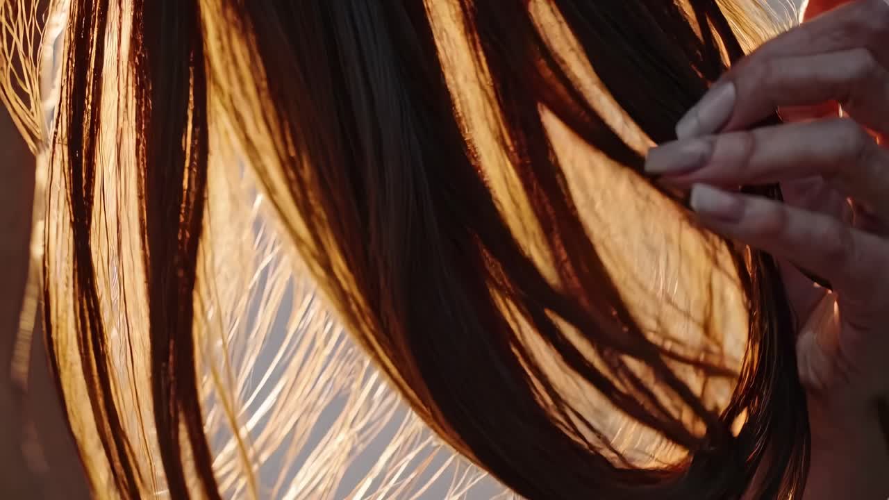 여성의 긴 갈색 머리