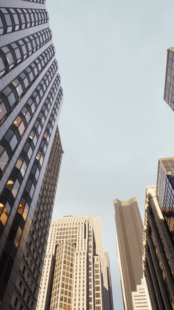 mirando los rascacielos de una ciudad