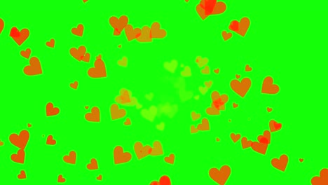 green background with moving heart shape
