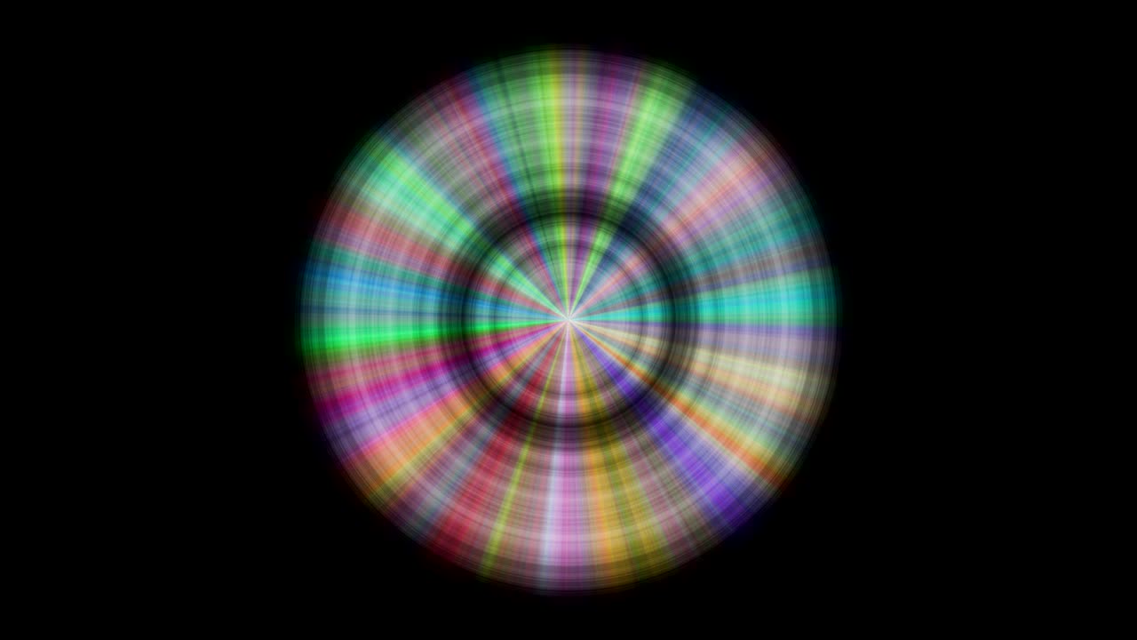 disco metálico con reflejos de color, bucle sin costuras