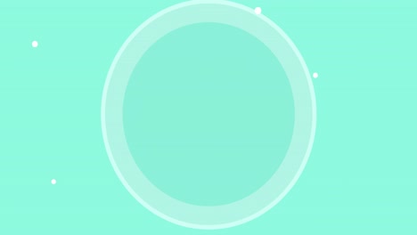 Animation-of-pulsating-circle-on-green-background-with-white-dots