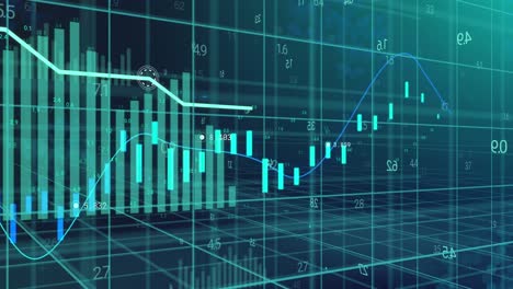 animación de gráficos y procesamiento de datos sobre cuadrículas sobre fondo negro