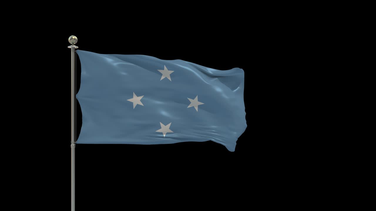 estados federados de micronesia varios de las banderas ondeando la bandera nacional en el poste, la bandera de la mesa