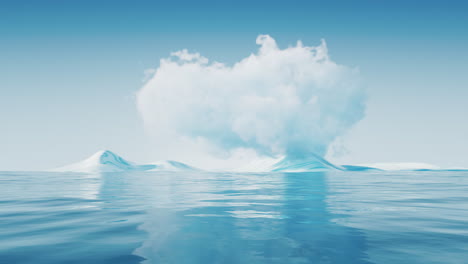 cloud and water surface, 3d rendering.