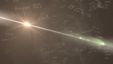 animation of mathematical equations over black background