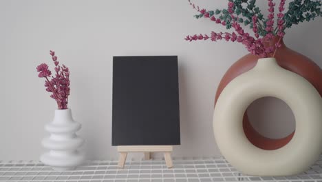 modern home decor with dried flowers and vase