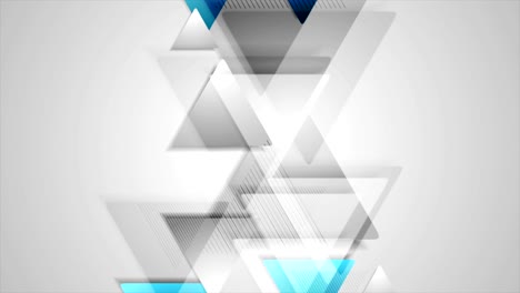 triángulos grises azules tecnología animación de video abstracto