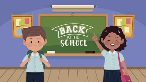 animación de letras de regreso a la escuela