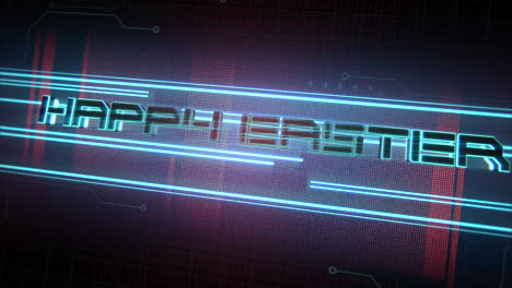 felices pascuas con elementos hud cyberpunk en pantalla digital