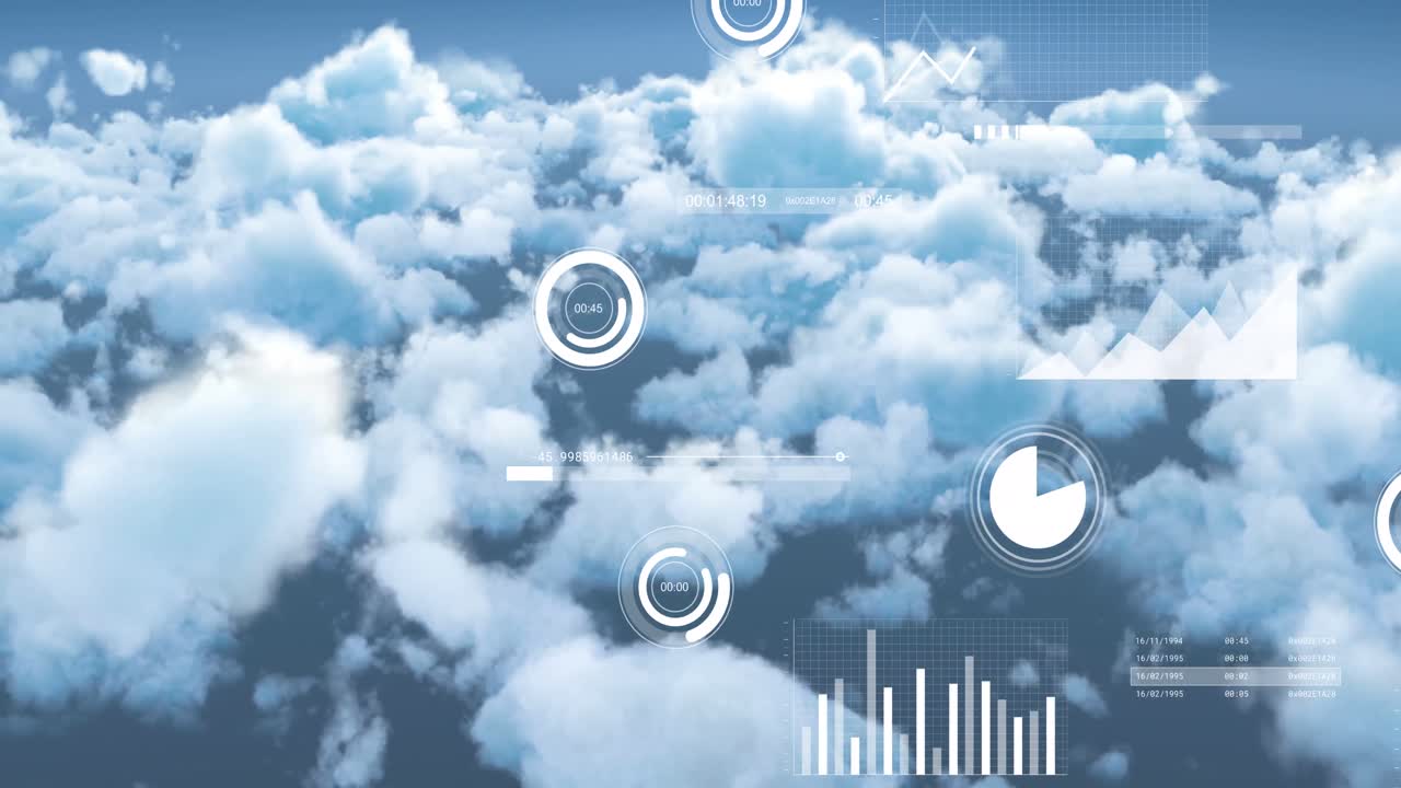 클라우드 상의 데이터 처리의 애니메이션