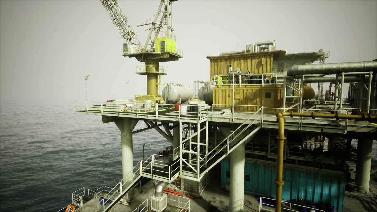 Vibrant scene depicting transfer and crew change operations at sea