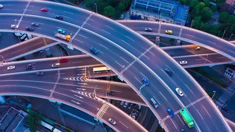 aerial view of the city highway in shanghai.