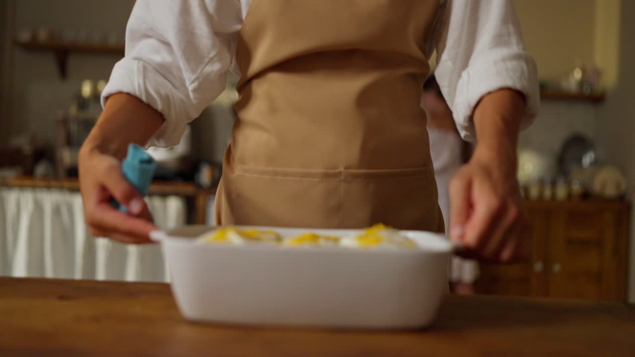 Woman in a Kitchen Baking Delicious Food