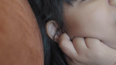 close-up of a sleeping baby girl