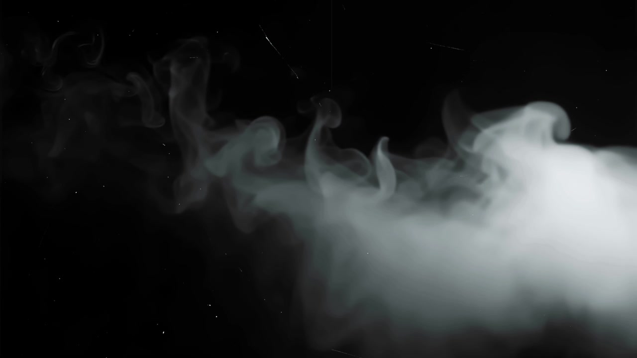 Fumo bianco che gira su uno sfondo scuro