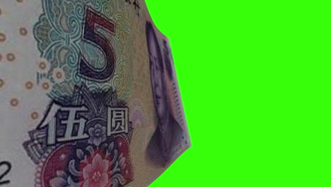 close-up of a chinese 5 yuan banknote