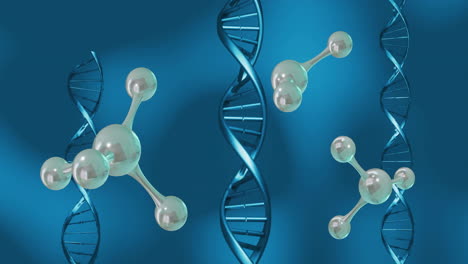 animation of molecules moving over dna strands spinning