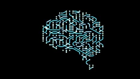 seamless looping animation of a brain circuit board.