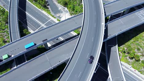 Drone-Puente-Aéreo-Construcción-Paso-Subterráneo-Automóviles-Conduciendo-Sobre-Infraestructura-Vial-Diseño-Ciudad-Autopista-Alejandría-Sydney-Nsw-Australia