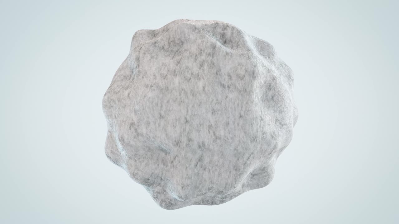 forma de transformación de la esfera 3d, bola de nieve, bola de hielo, goo, animación de renderización, bucle sin costuras