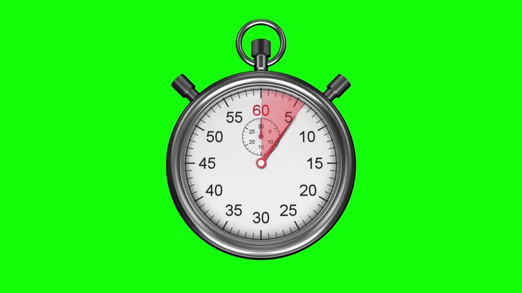 Stopwatch on green background