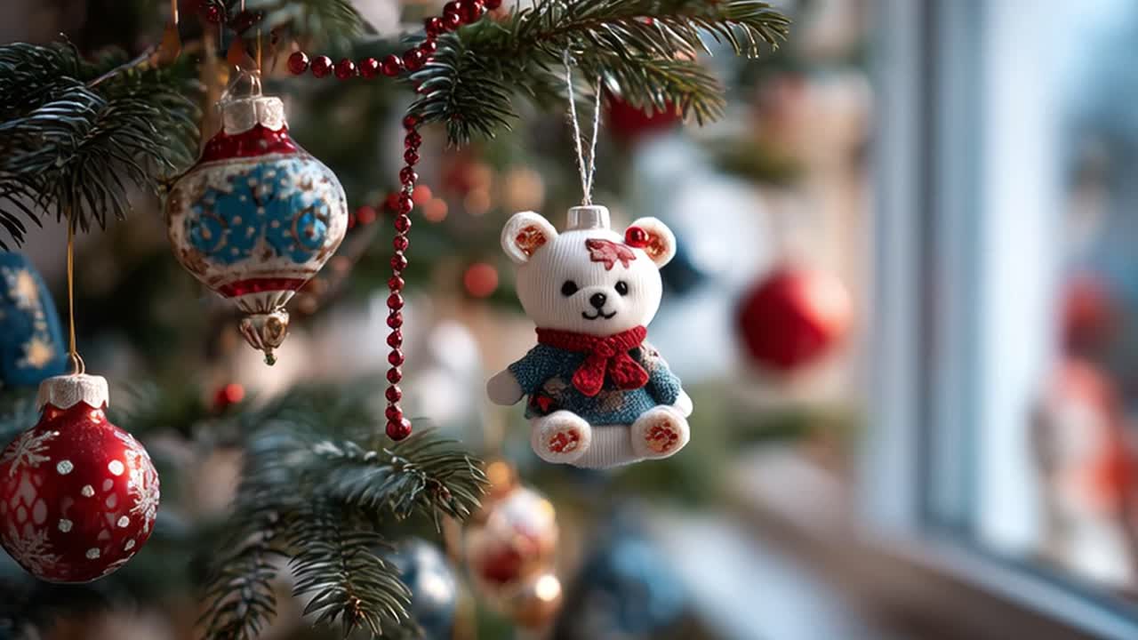 장식품이 있는 크리스마스 트리