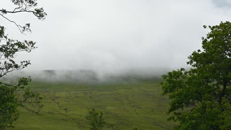 floating clouds next to pont ar daf, wales, united kingdom