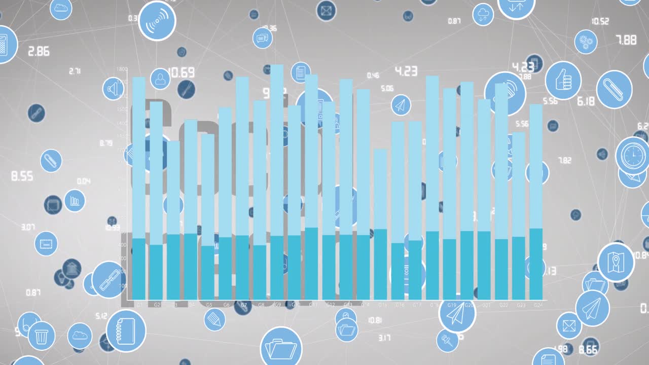 Animation of data processing over network of connections