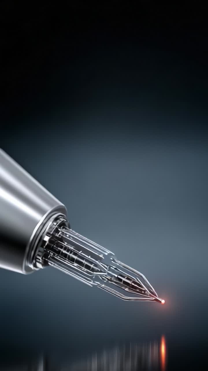 Catturare l'eleganza di una penna stilografica illuminata dalla luce: una prospettiva ravvicinata che mette in risalto il design e la maestria artigianale.